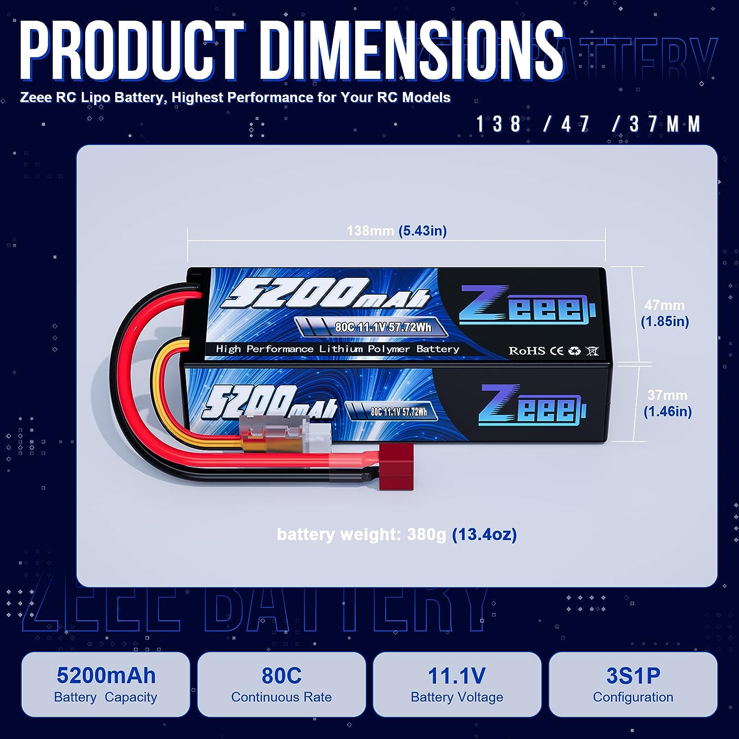 1/2 pièces Zeee 3S 5200mAh bat - Drone Battery 4S avis et prix