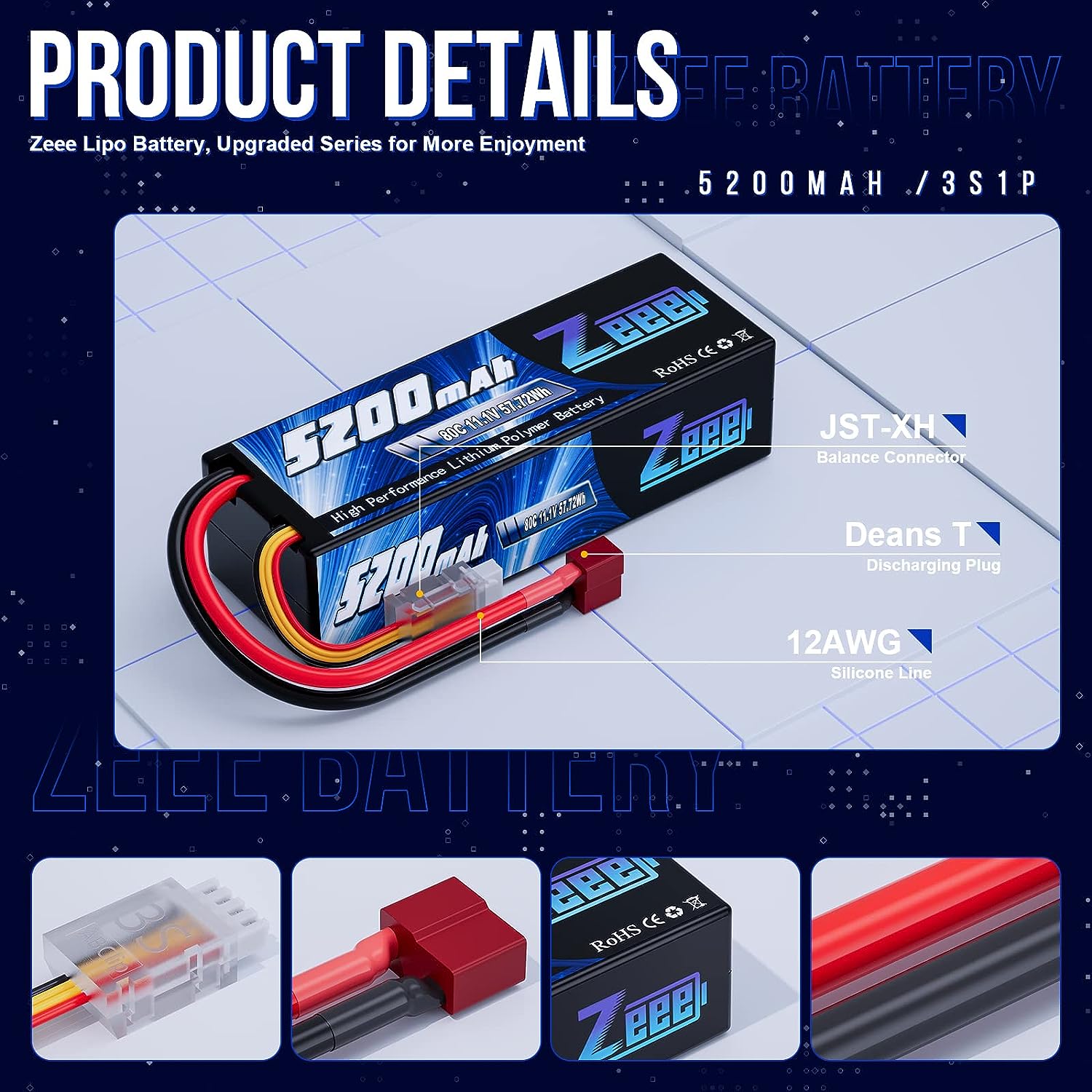 1/2 pièces Zeee 3S 5200mAh bat - Drone Battery 4S avis et prix
